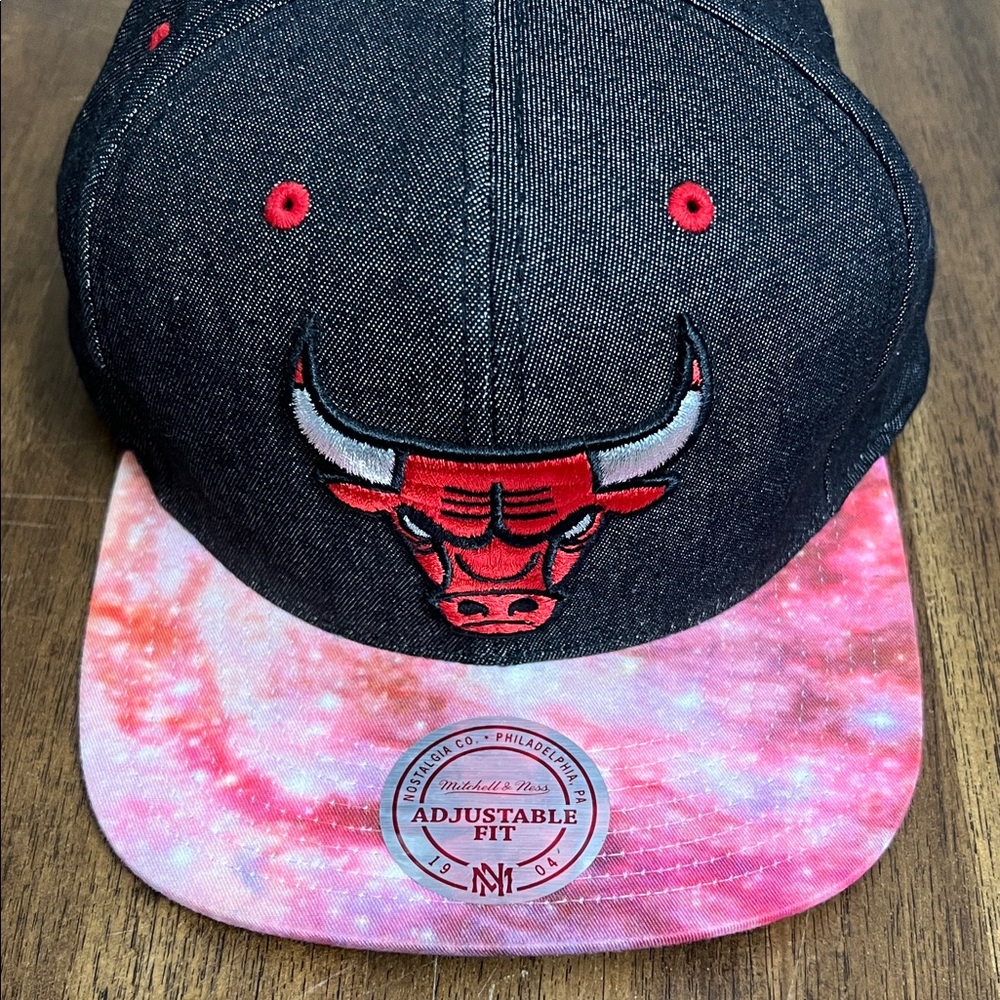 Mitchell & Ness Chicago Bulls Tie Dye Brim Embroidered SnapBack Hat - Picture 2 of 14